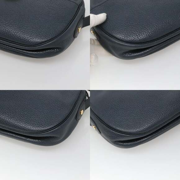 DIOR Shoulder Bag Leather Navy Gold - Picture 10 of 12